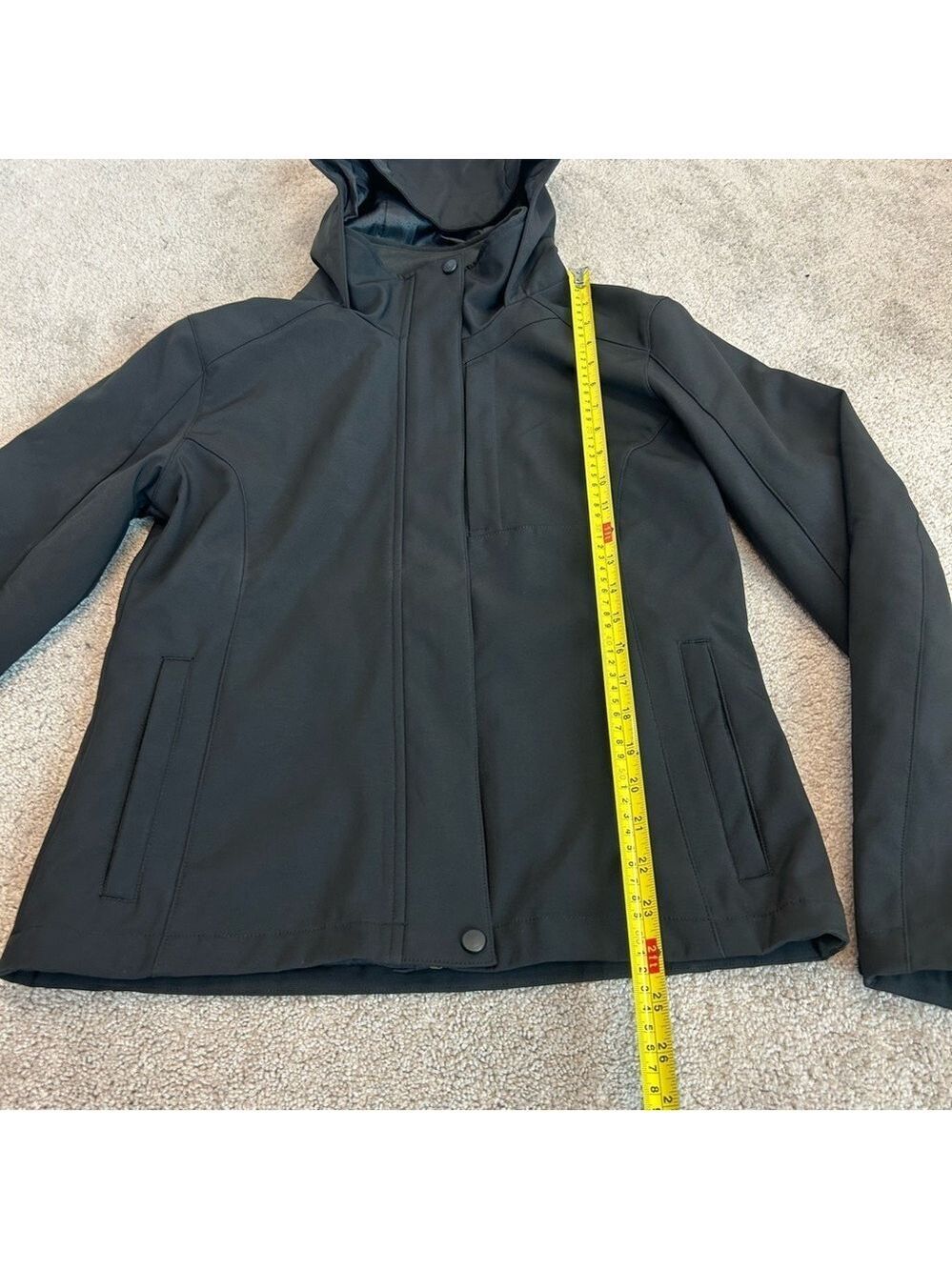 Avia black hooded full front zip long sleeve jacket coat Sz M - Picture 13 of 15